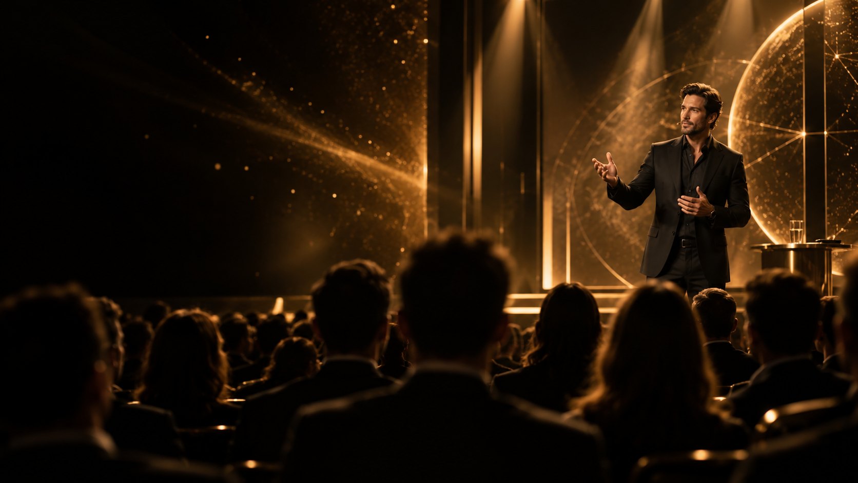 An introductory lecture in front of an audience